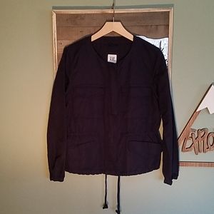 Navy Linen Blend Jacket
